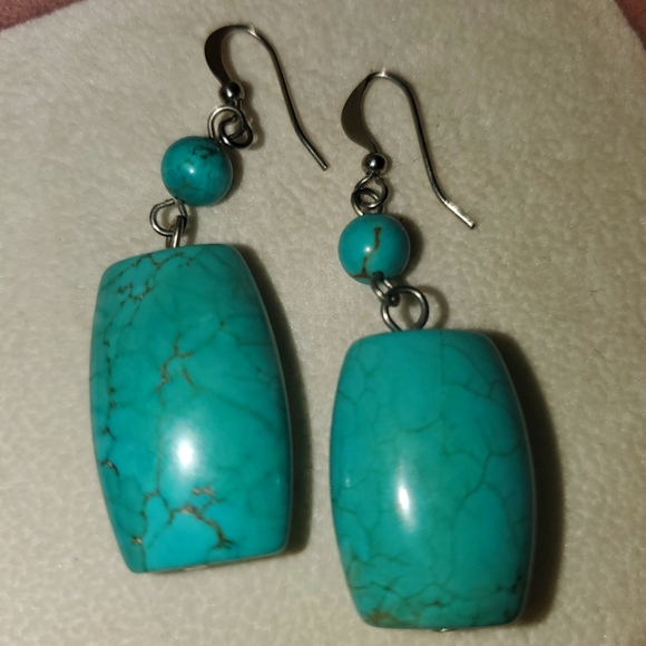 Sterling Silver Turquoise Earrings - Picture 1 of 1